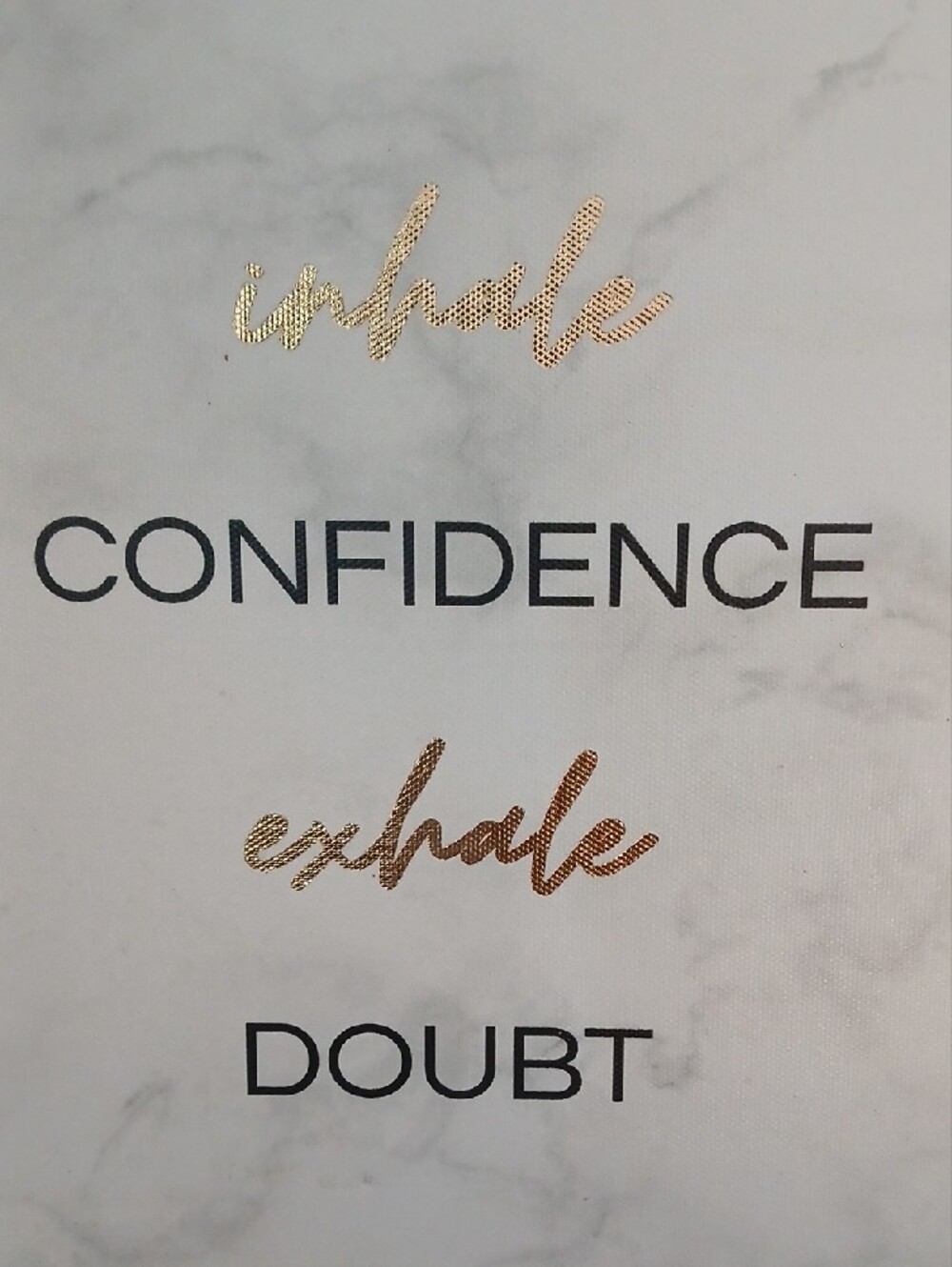 Marble-Effect "Confidence" Wall Art Print in White and Gold - Picture 2 of 2